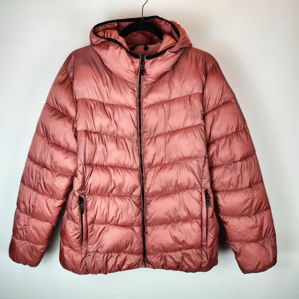 TRIBAL Hooded Puffer Jacket SizeG/L - Salmon Color